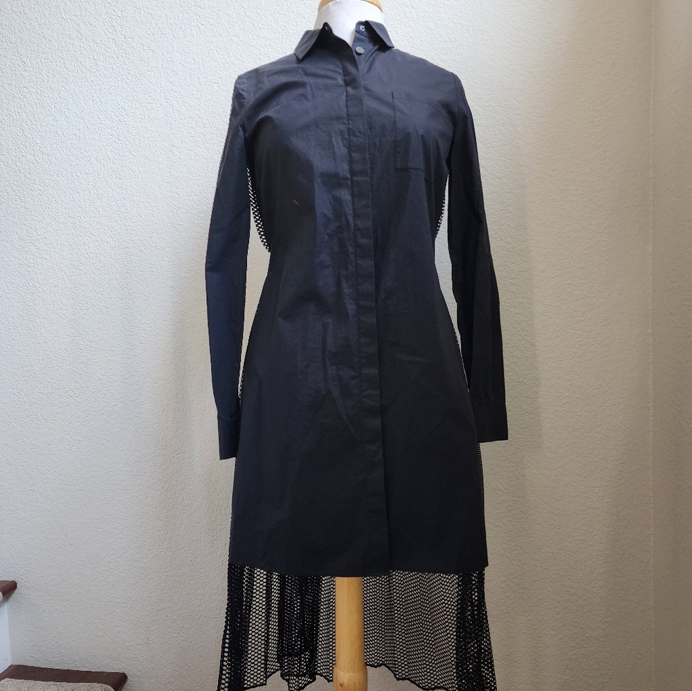rag & bone button down dress with mesh detail